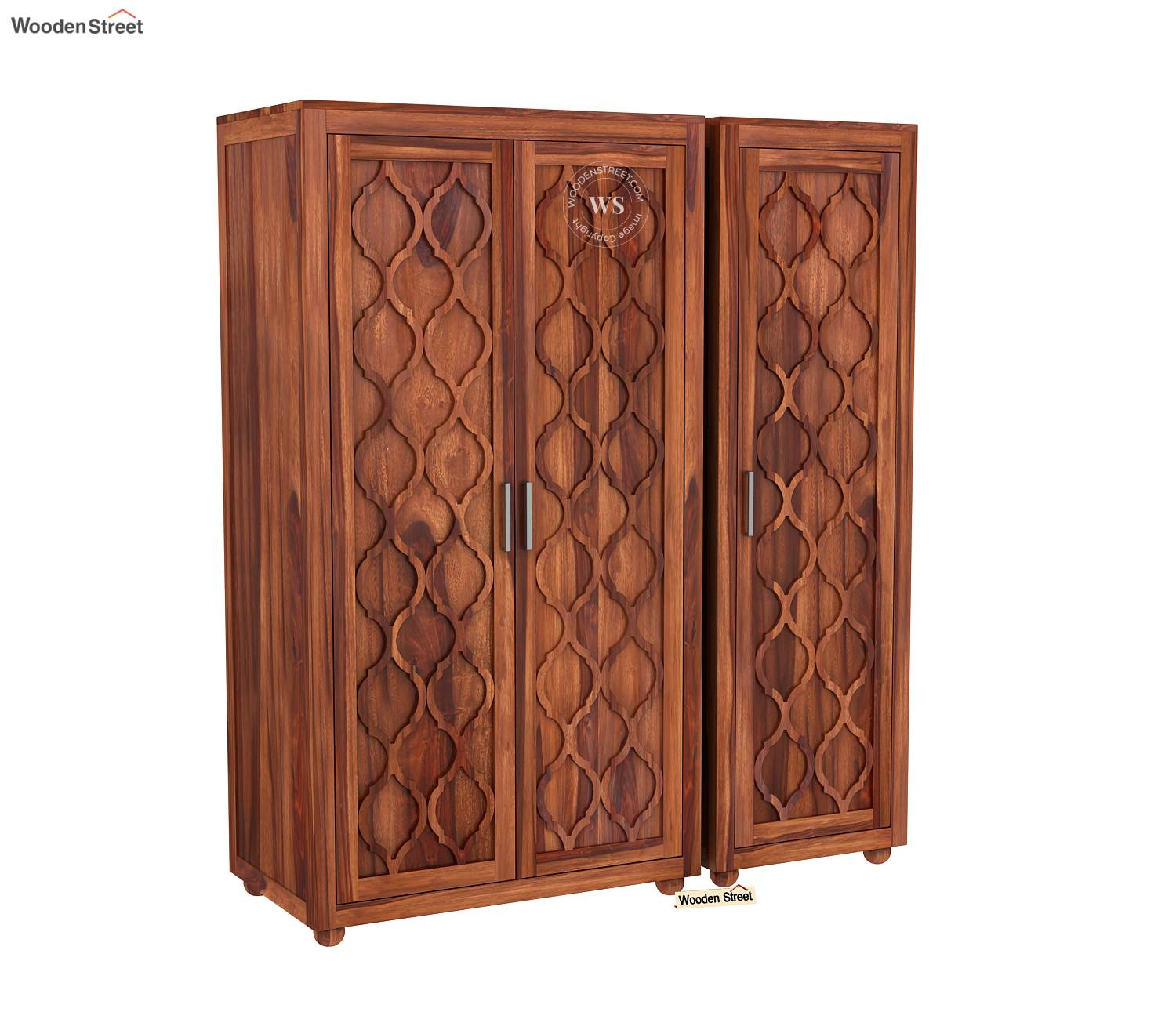 Montana 3 Door Multi-Utility Wardrobe – Honey Finish view 2
